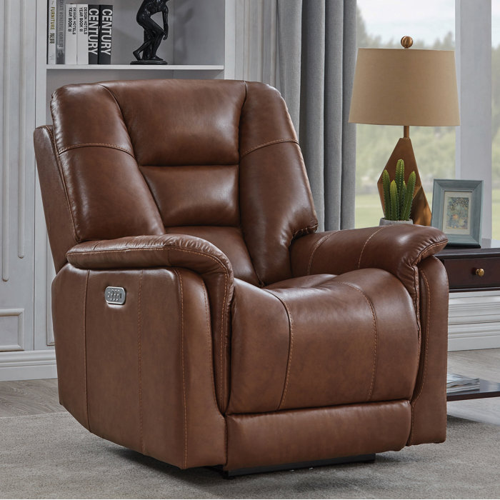 Red Barrel Studio® Castagnier Genuine Leather Power Wall Hugger